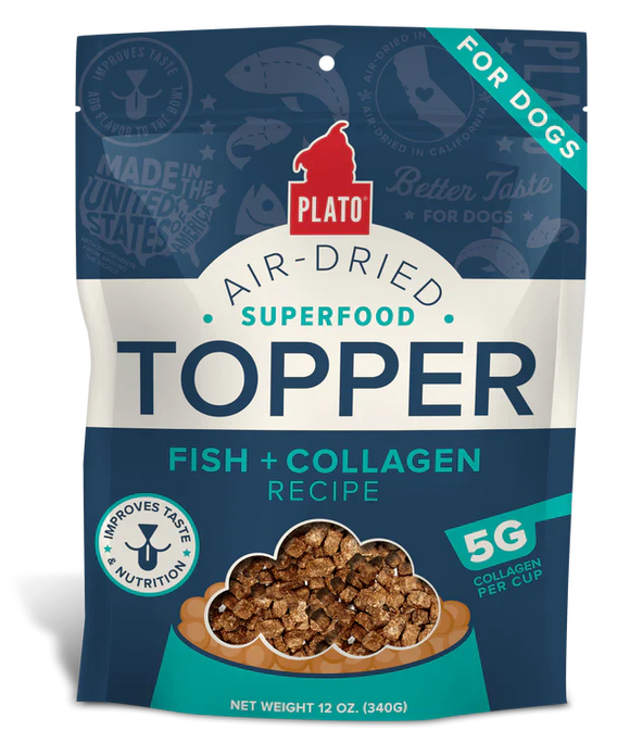 Plato Fish & Collagen Food Topper Dog Treats (12 oz)