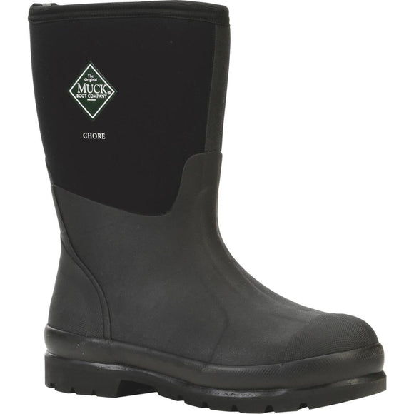 Muck Chore Mid Men's Size 8 Black Rubber Work Boot