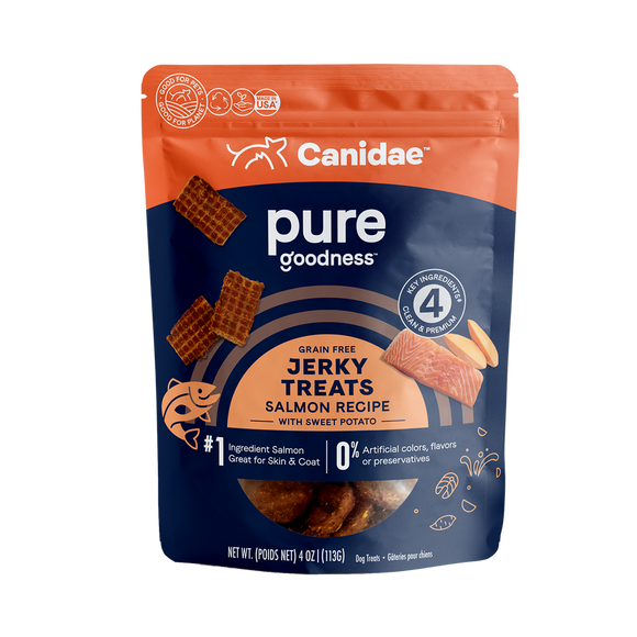 Canidae Pure Grain Free Dog Jerky Treats - Salmon Recipe with Sweet Potato