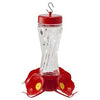 Bird Feeder, Hummingbird, Clear Swirl Glass, 8-oz.