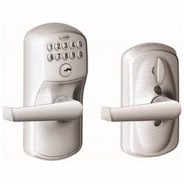 Satin Chrome Keypad Entry Lockset With Flex Lock