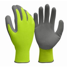 Work Gloves, Latex Honeycomb, Hi-Viz Yellow, Men's Large