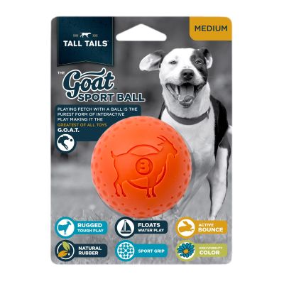 Tall Tails Goat Sport Balls Dog Toy (Medium Orange)