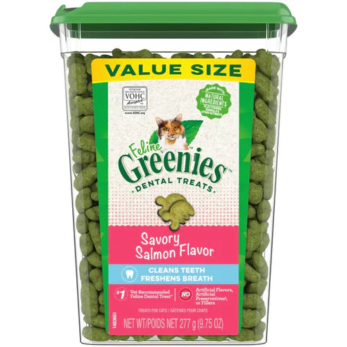 FELINE GREENIES Savory Salmon Flavor Dental Cat Treats