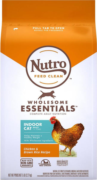 Nutro Wholesome Essentials Indoor Chicken and Brown Rice Recipe Adult Dry Cat Food 14 lbs