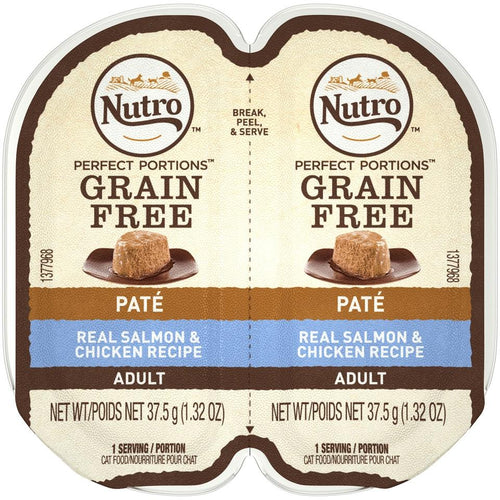 Nutro Perfect Portions Adult Grain Free Salmon & Chicken Pate Wet Cat Food Trays