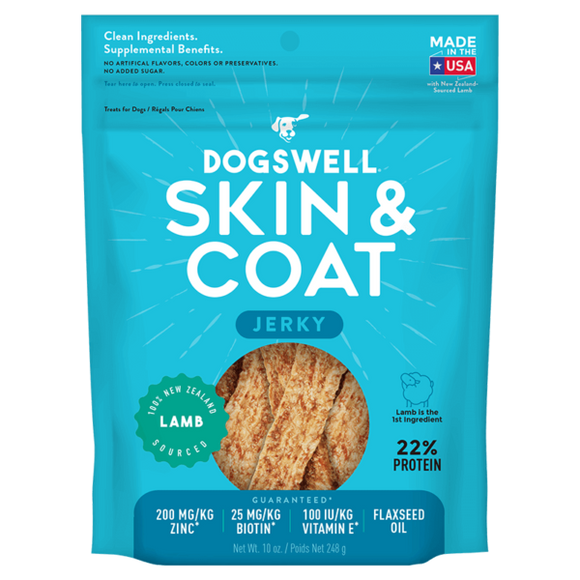 DOGSWELL Skin & Coat GF Jerky Lamb 10oz*