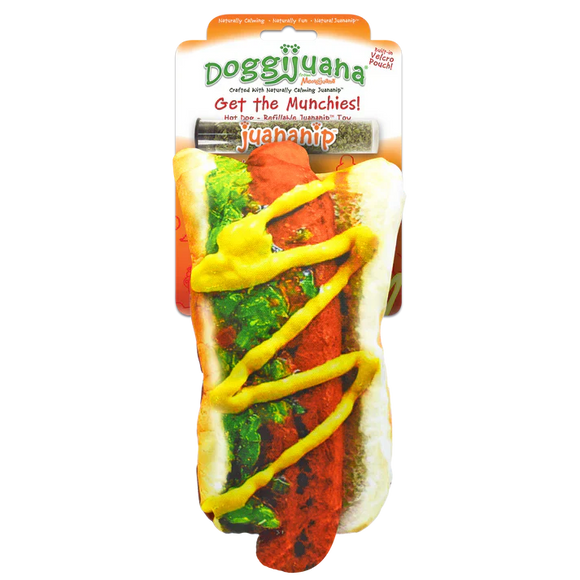 Doggijuana Get the Munchies Refillable Hot Dog Toy (‎6