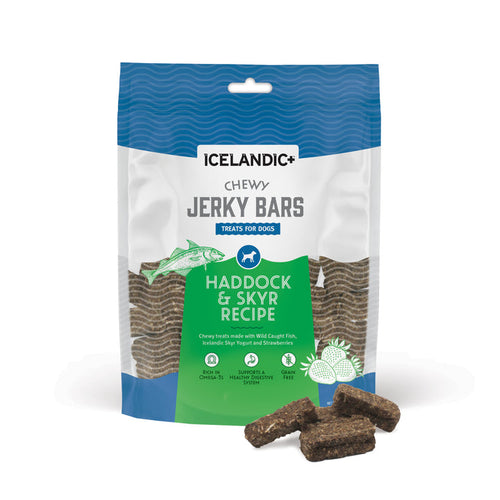 Icelandic+™ Chewy Jerky Bars Haddock & Skyr Jerky Recipe Dog Treat