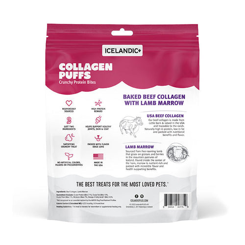 Icelandic+ Beef Collagen Puffs with Marrow Treats for Dogs