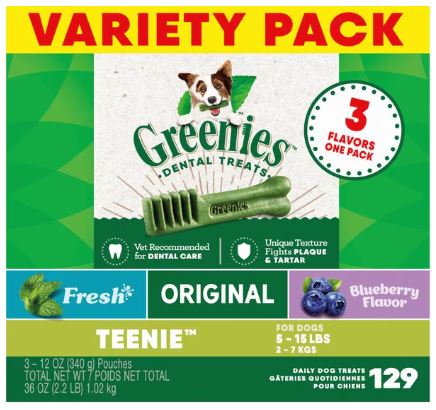 Greenies 3-Flavor Variety Pack Teenie Dental Dog Treats