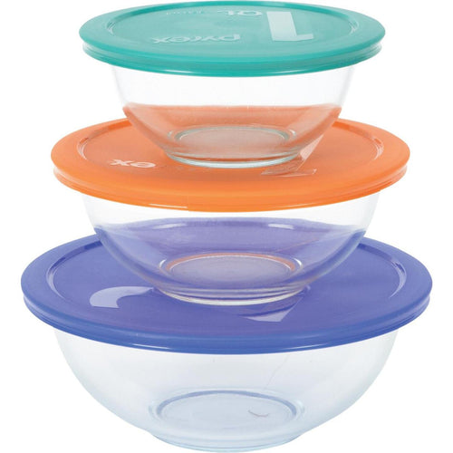 Pyrex Smart Essentials Covered Glass Pyrex Bowl Set (6-Piece)