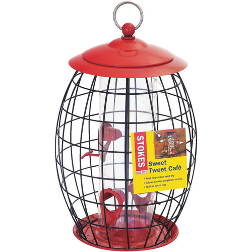 Stokes Select Sweet Tweet Cafe Red Plastic Cage Bird Feeder