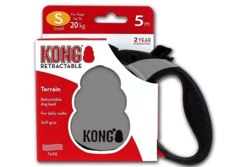 KONG Terrain Retractable Dog Leash (Small 16 ft Gray)