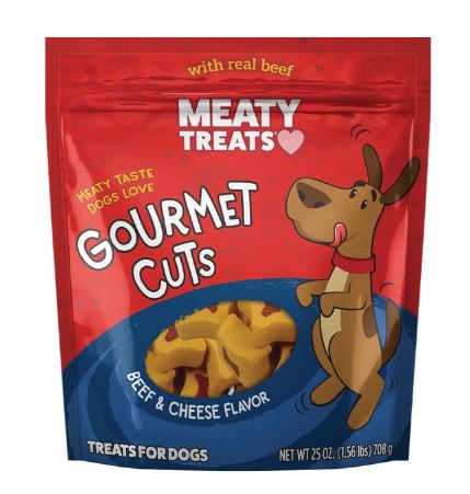 Meaty Treats Gourmet Cuts Beef & Cheese Flavor Soft & Chewy Dog Treats