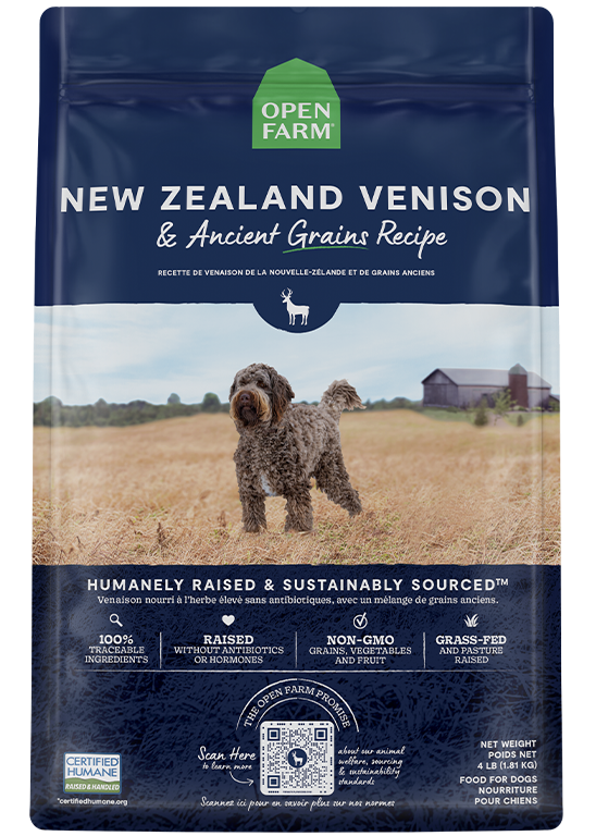 Open Farm New Zealand Venison & Ancient Grains Dry Dog Food