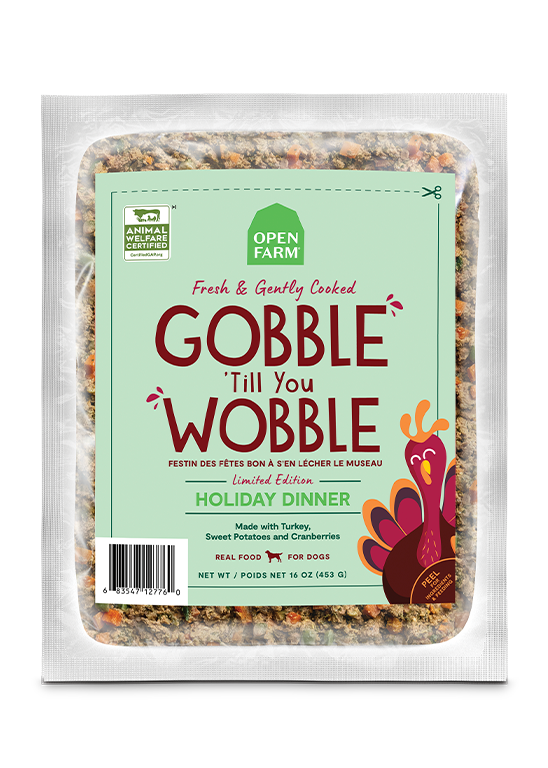 Open Farm Gobble 'Till You Wobble Gently Cooked Holiday Dinner for Dogs (16 oz)