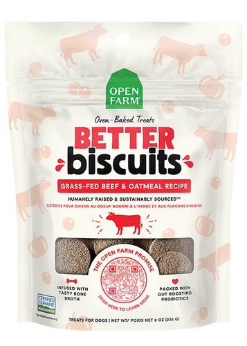 Open Farm Better Biscuits Grass-Fed Beef & Oatmeal Recipe Dog Treats