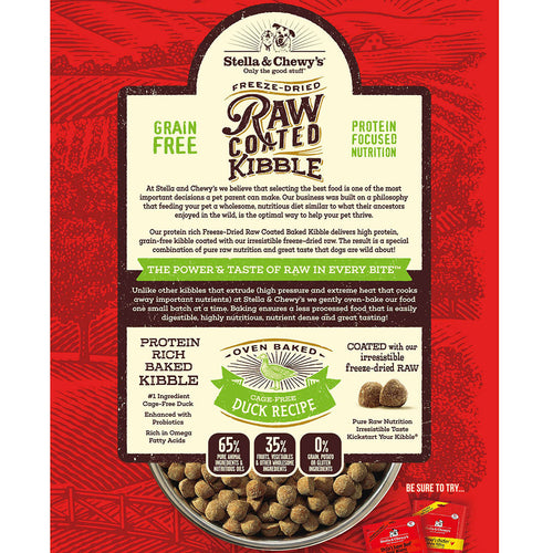 Stella & Chewy's Cage-Free Duck Raw Coated Kibble (22 lb)