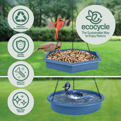 Nature's Way EcoCycle™ Combo Café 2-in-1 Recycled Plastic Bird Feeder and Bird Bath