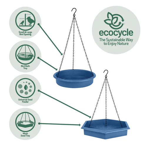 Nature's Way EcoCycle™ Combo Café 2-in-1 Recycled Plastic Bird Feeder and Bird Bath