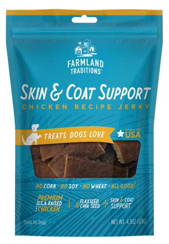 Farmland Traditions Skin & Coat Support Chicken Recipe Jerky Dog Treats