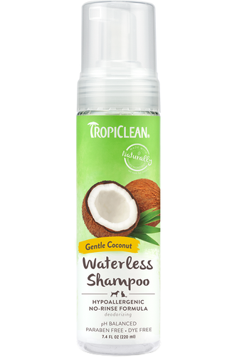 TropiClean Gentle Coconut Hypoallergenic Waterless Shampoo for Pets (7.4 oz)