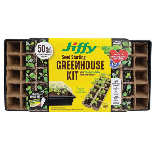 Ferry-Morse Jiffy Seed Starting Greenhouse Kit with 50 Biodegradable Peat Strip Cells (50 Cell)