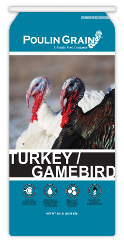 Poulin Grain Turkey/Gamebird Grower/Finisher Pellet (50 lbs)