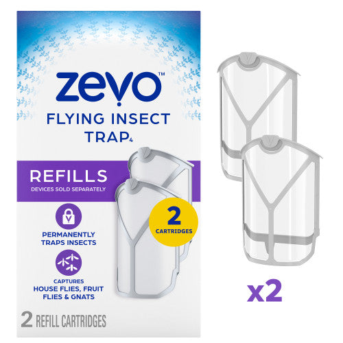 Zevo Flying Insect Trap Refill Cartridges, Fly Trap, Fruit Fly Trap (4 Pack)