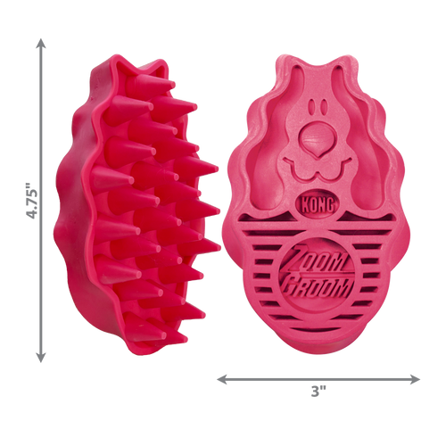 KONG ZoomGroom™ Raspberry Dog Grooming Brush (Large)