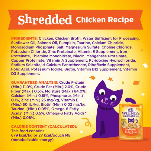 Wellness Appetizing Entrees Shredded Cat Food (1.4 oz)