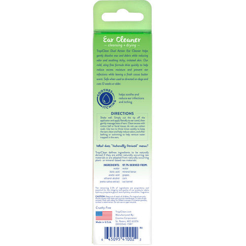 TropiClean Dual Action Ear Cleaner for Pets (4 oz)