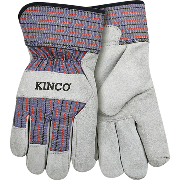 Kinco Suede Cowhide Palm With Safety Cuff Large Gray