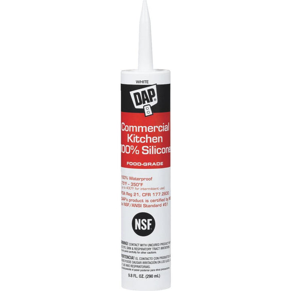 DAP 9.8 Oz. Commercial Kitchen Food-Grade Silicone Sealant, White