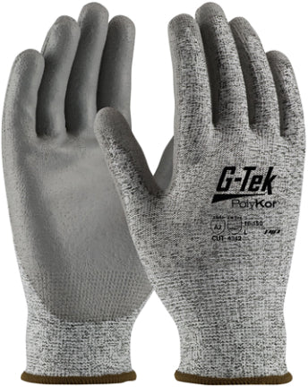 G-TEK GLOVE KNIT WITH POLY COAT LG