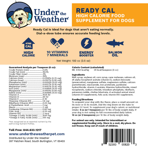Under the Weather Ready Cal High-Calorie Supplement For Dogs