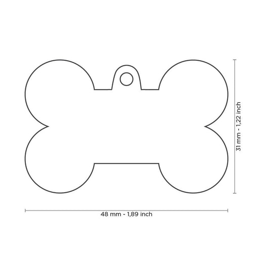 MyFamily ID Tag Basic Collection Bone XL Light Blue in Aluminium