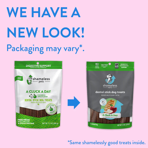 Shameless Pets A Cluck A Day Dental Sticks Dog Treats