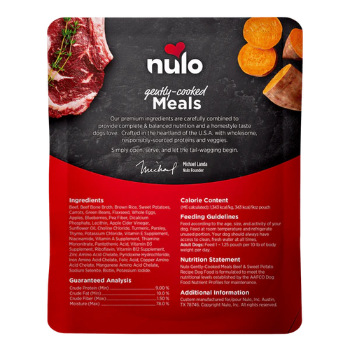Nulo Gently-Cooked Meals Beef & Sweet Potato Recipe