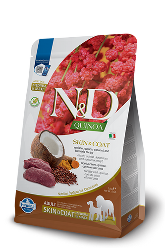 Farmina N&D Quinoa Skin & Coat Venison Medium & Maxi Dog Food