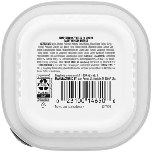 Temptations Tasty Chicken Flavor Bites in Gravy Wet Cat Food