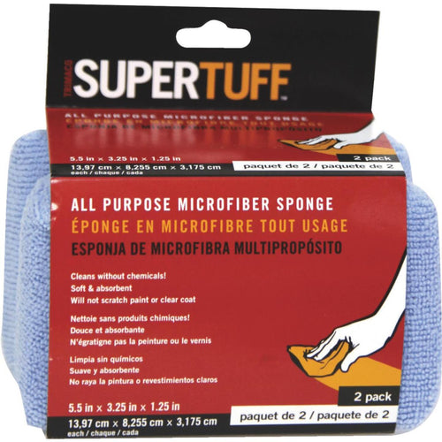 Trimaco SuperTuff 3-1/4 In. W x 5-1/2 In. L Microfiber Car Wash Sponge (2-Pack)