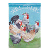 Evergreen Floral Chickens Suede Garden Flag