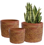 Harbor Gardens Planter Nala Carved Flower