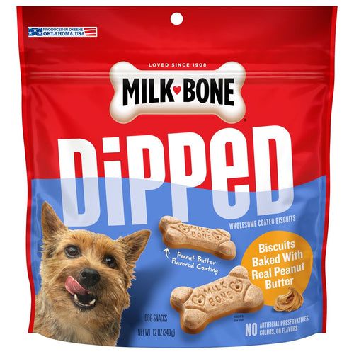 Milk-Bone Dipped® Dog Biscuits Baked With Peanut Butter Dog Treats