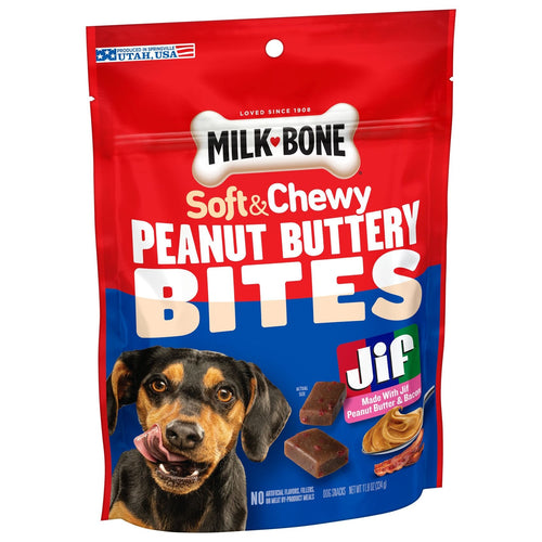 Milk-Bone Peanut Buttery Bites Made With Jif® Peanut Butter & Bacon Dog Treats
