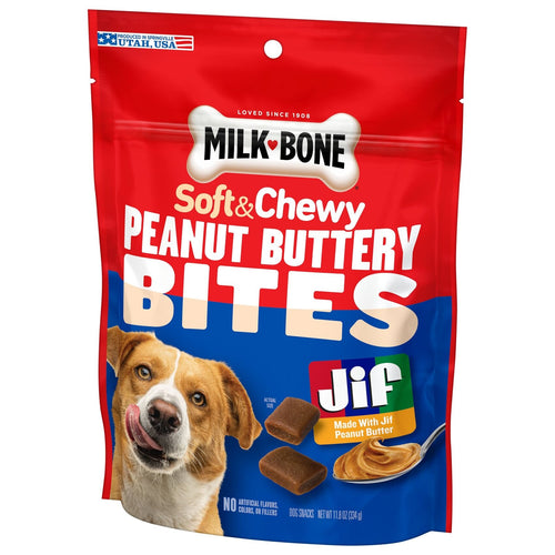 Milk-Bone Peanut Buttery Bites Made With Jif® Peanut Butter Dog Treats