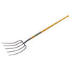 Barley Straw Fork, 5-Tine Steel Head, 54-In. Wood Handle