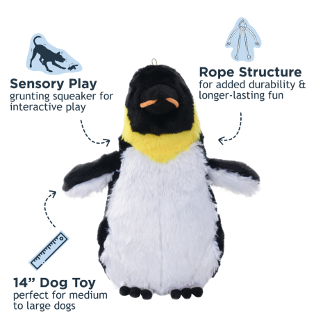 Tall Tails Emperor Penguin Squeaker Dog Toy
